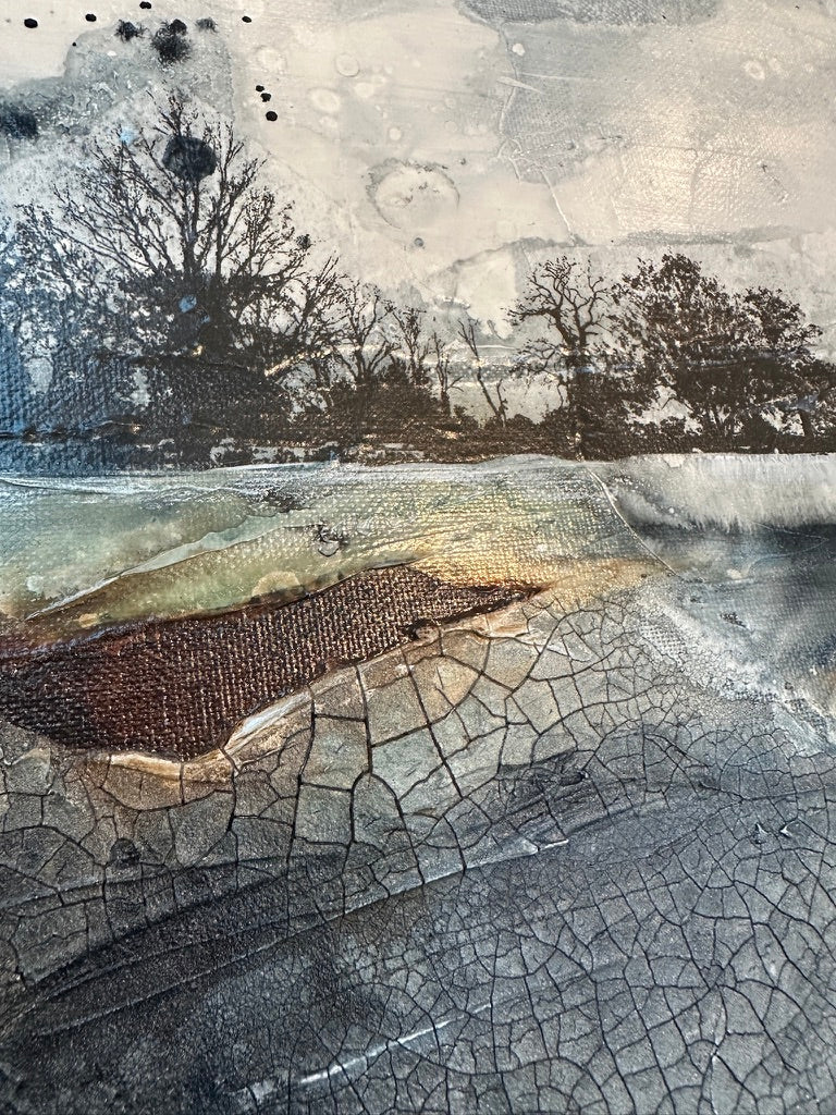 Down the Village - Original Art, abstract landscape