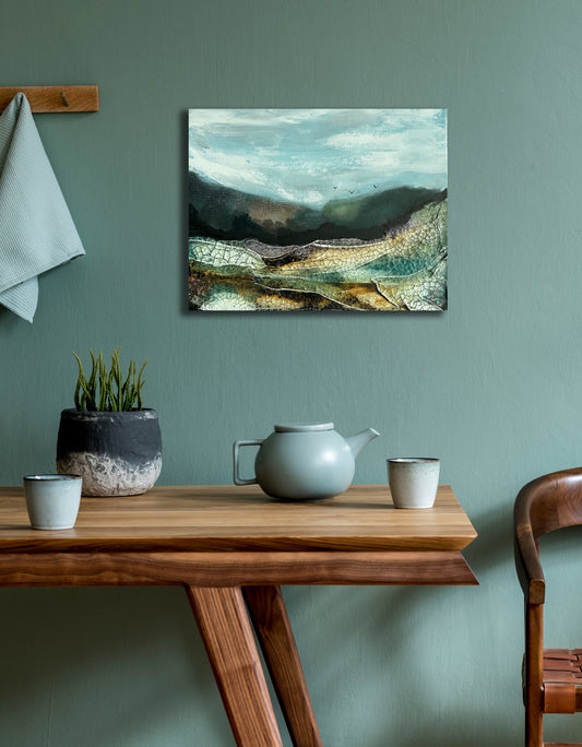 Beneath The Still - Abstract Landscape, Green Landscape Art