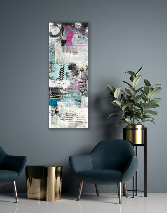 All is Not Lost - Original Art, Collage Art, montage art, pinks and blues