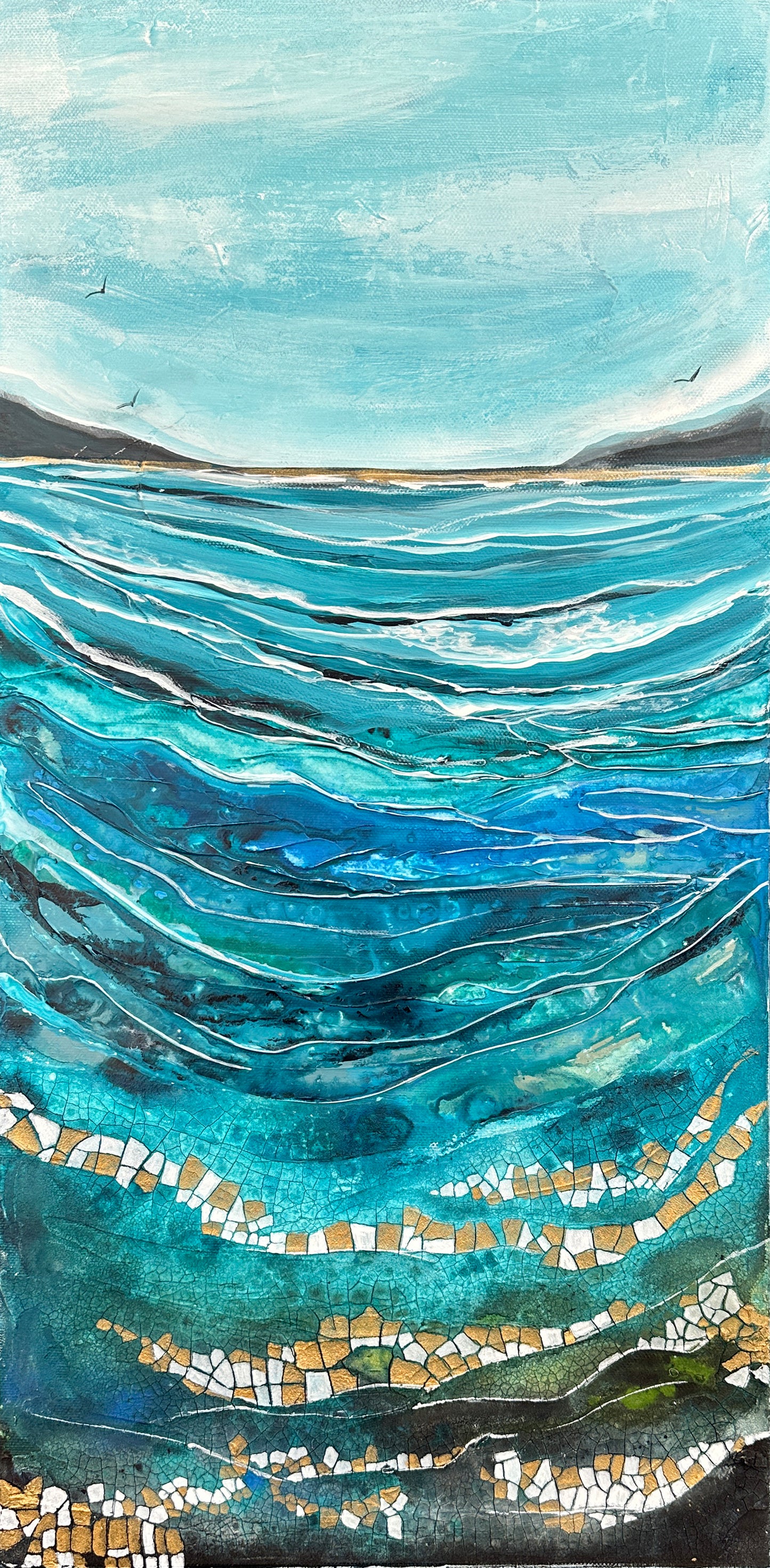 SALE!! Fragments of Me - Original Art, Seascape, Blue Painting, Abstract