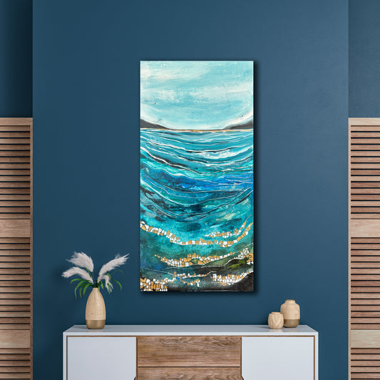 Fragments of Me - Original Art, Seascape, Blue Painting, Abstract