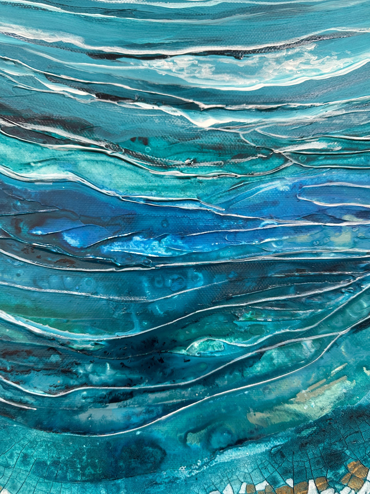 SALE!! Fragments of Me - Original Art, Seascape, Blue Painting, Abstract