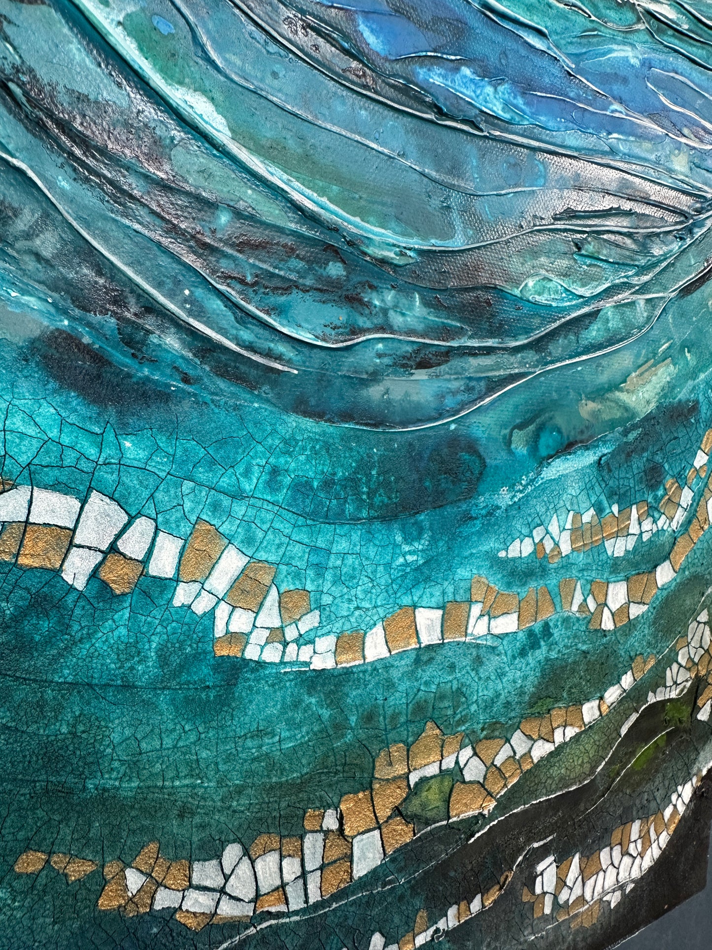 SALE!! Fragments of Me - Original Art, Seascape, Blue Painting, Abstract