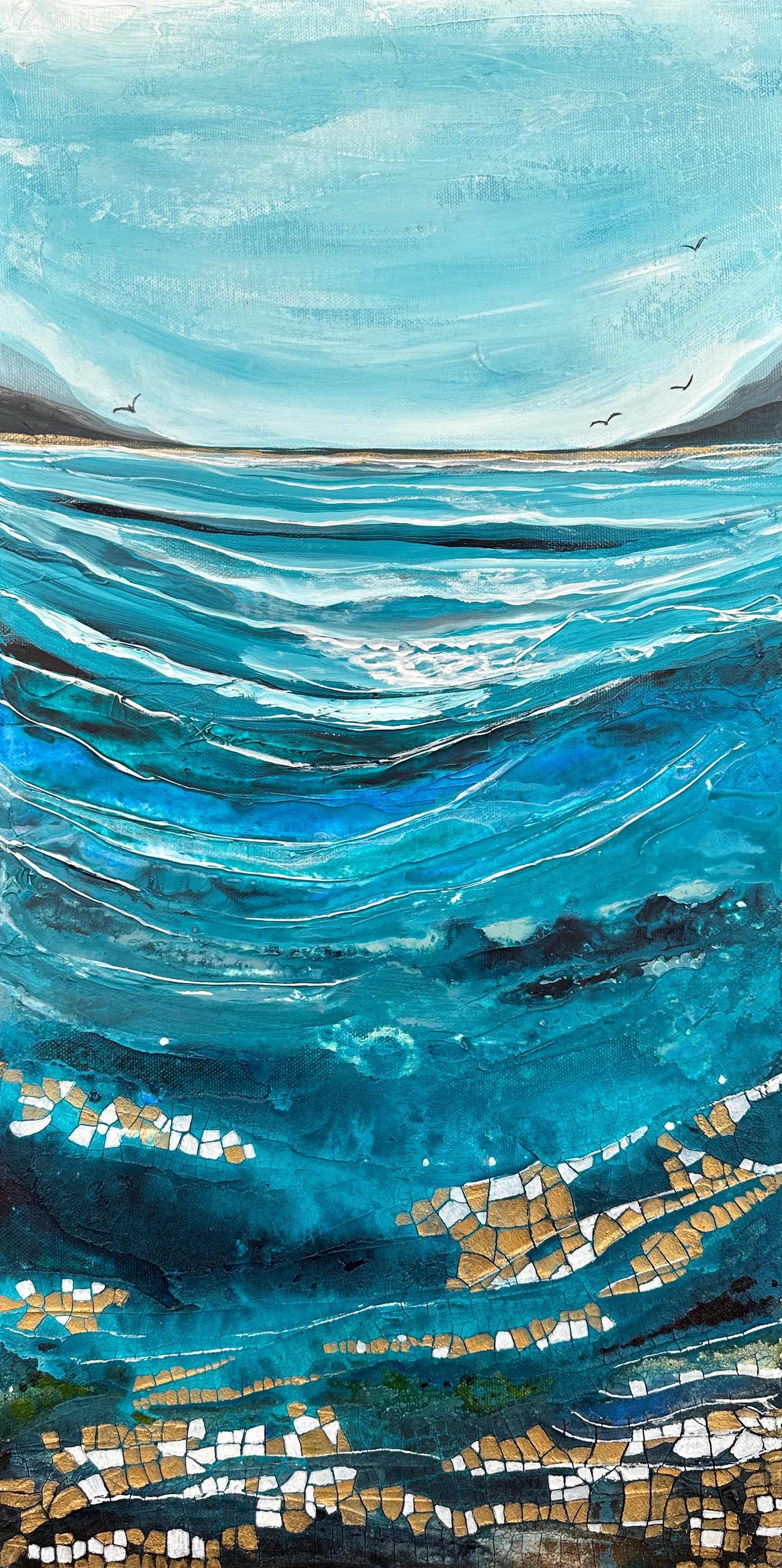 SALE!! Fragments of You - Original Art, Seascape, Blue Painting, Abstract