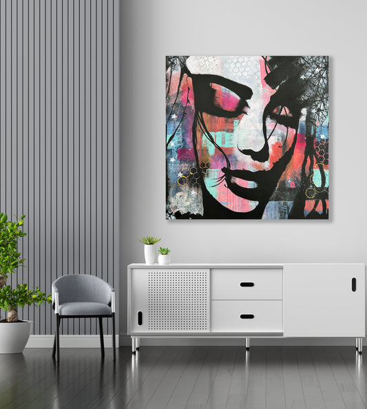 Hope - Original Art, Female Painting, Female Portrait, Abstract