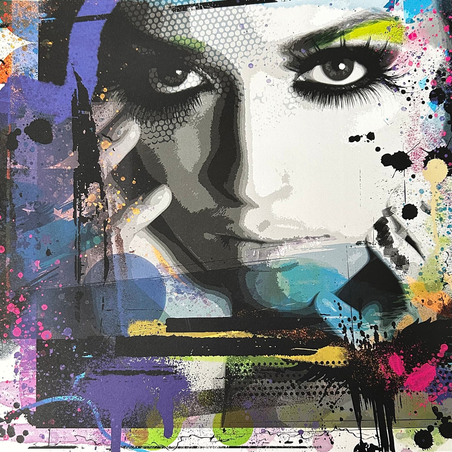 Lashes - 30x30cm Digital Print - Limited Edition - Colourful Portrait Art