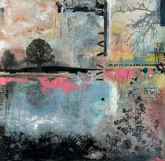 Serendipity - Original Art, landscape, mixed media, abstract SALE!!