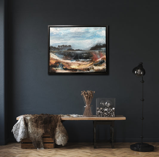 The Healing Ground – Abstract Landscape Painting, Gold and Copper, Original Art