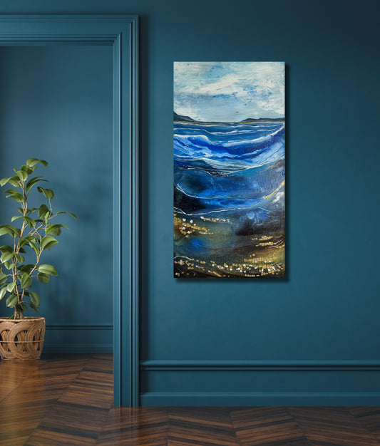 Tides of Becoming - Original Art, Seascape, Blue Painting, Abstract