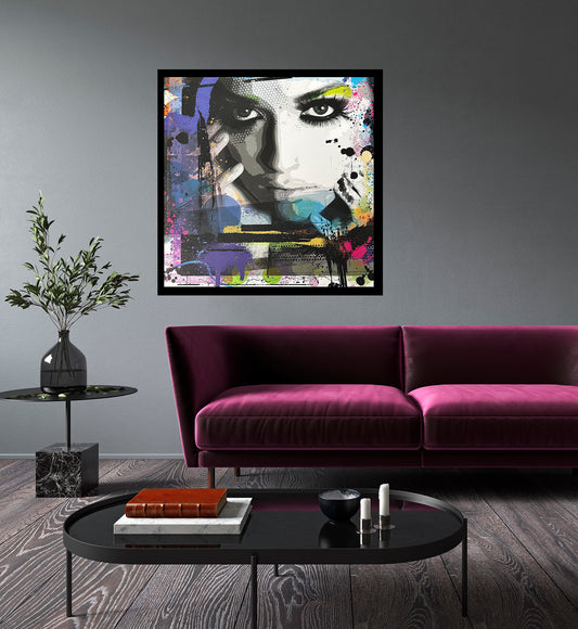 Lashes - 30x30cm Digital Print - Limited Edition - Colourful Portrait Art