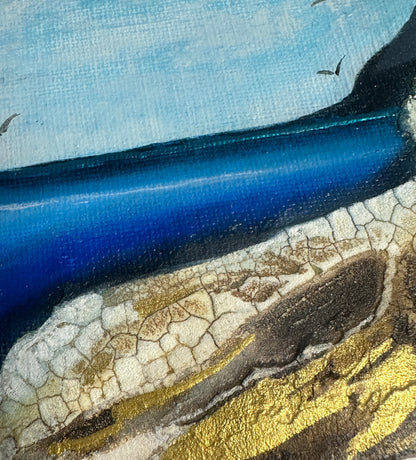 Mini Original Art - Drift To Blue III, mini landscape