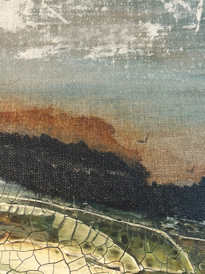 Fading Echoes Original Art - Abstract Landscape framed