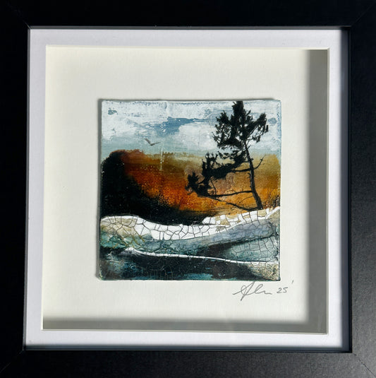 Mini Original Art - Fire Sky I, mini landscape