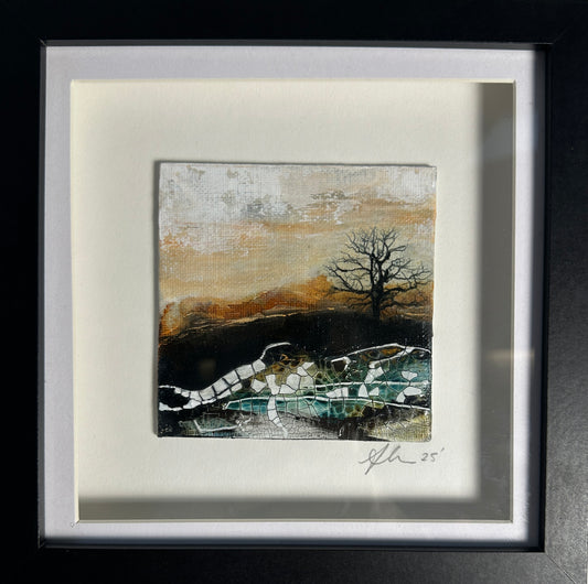Mini Original Art - Fire Sky V, mini landscape