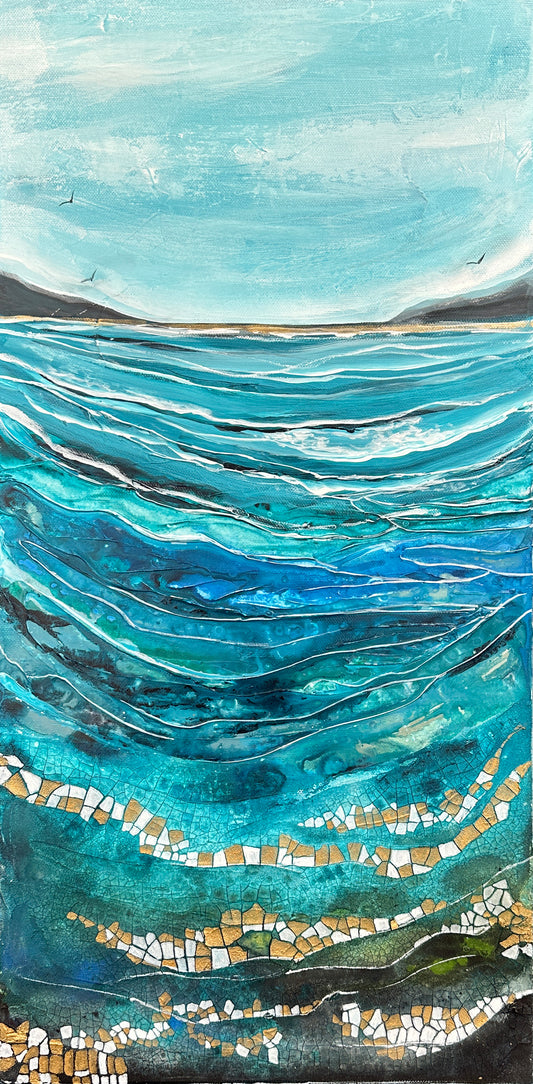 SALE!! Fragments of Me - Original Art, Seascape, Blue Painting, Abstract