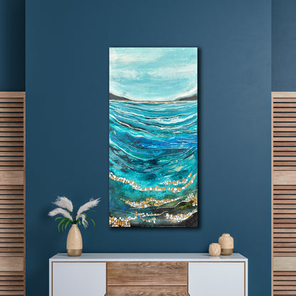 SALE!! Fragments of Me - Original Art, Seascape, Blue Painting, Abstract