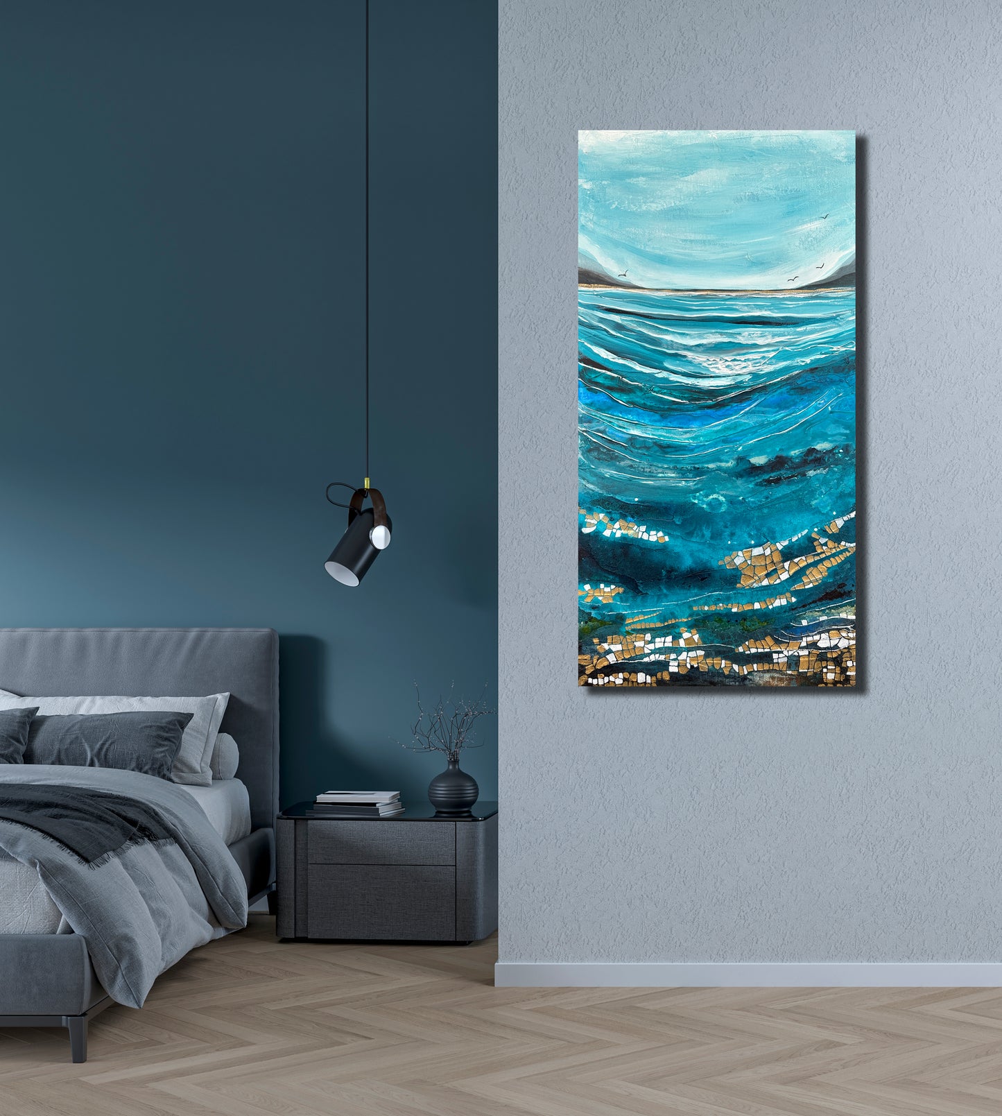 SALE!! Fragments of You - Original Art, Seascape, Blue Painting, Abstract