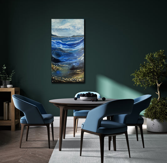 Tides of Becoming  - Original Art, Seascape, Blue Painting, Abstract